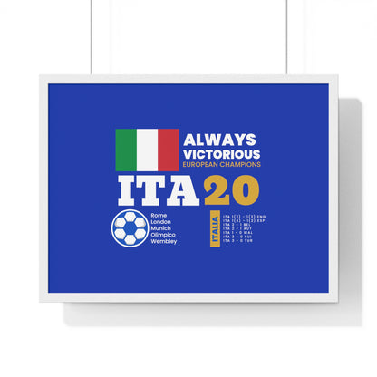 Triumph of Azzurri: Italy's 2020 Euro Cup Victory - Elegant Horizontal Framed Poster