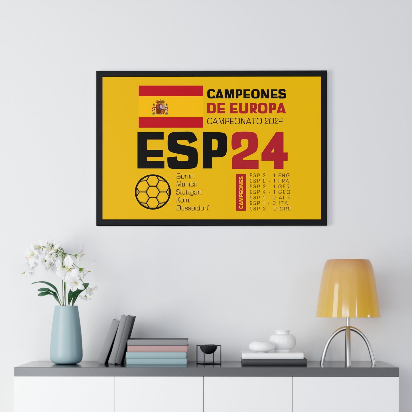 Spain's Euro Cup 2024 Victory - Celebratory Horizontal Framed Poster