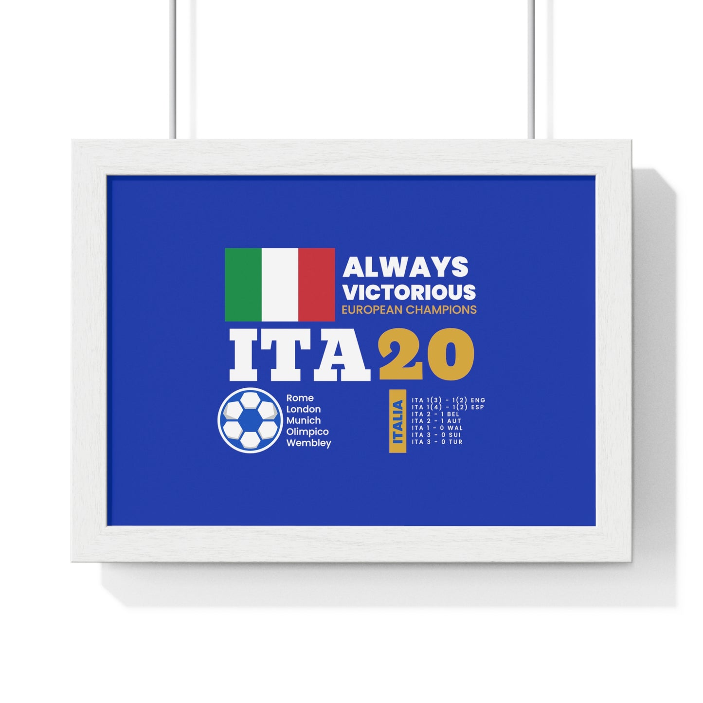 Triumph of Azzurri: Italy's 2020 Euro Cup Victory - Elegant Horizontal Framed Poster