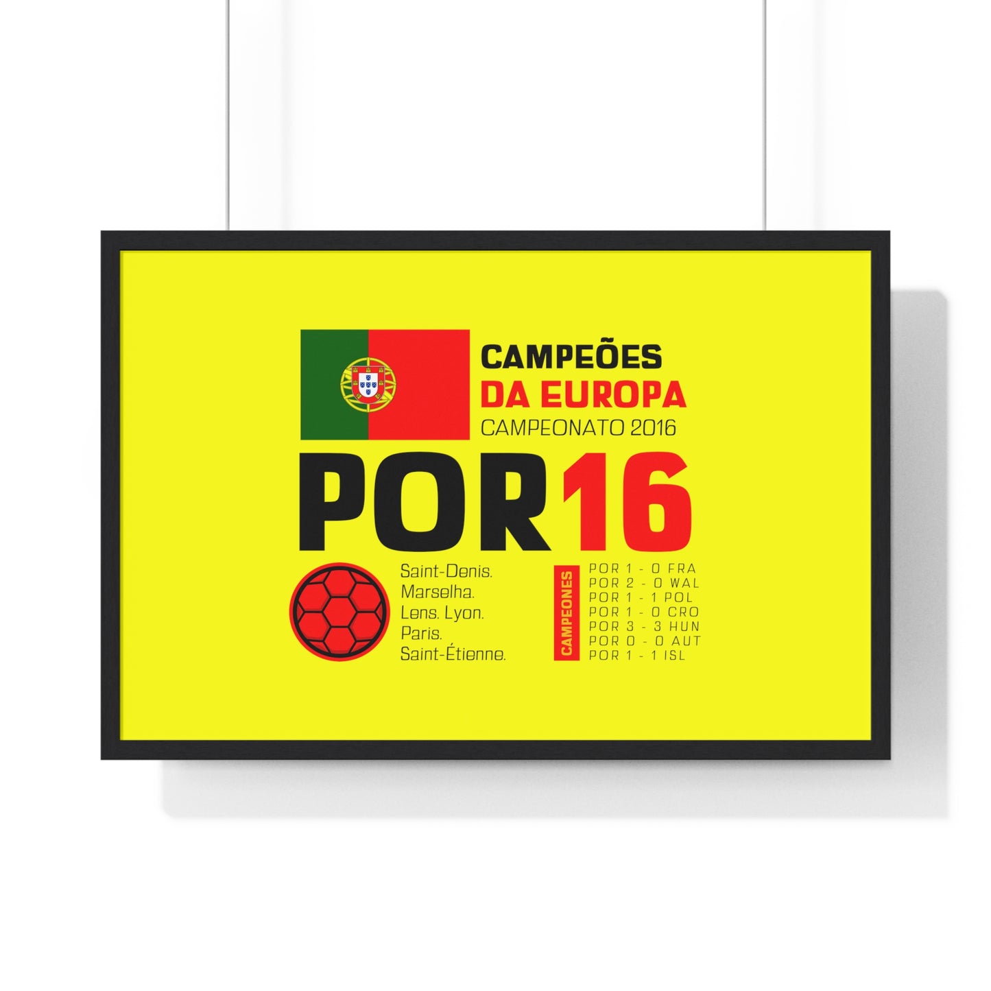 Portugal's 2016 Euro Cup Victory - Iconic Horizontal Framed Poster