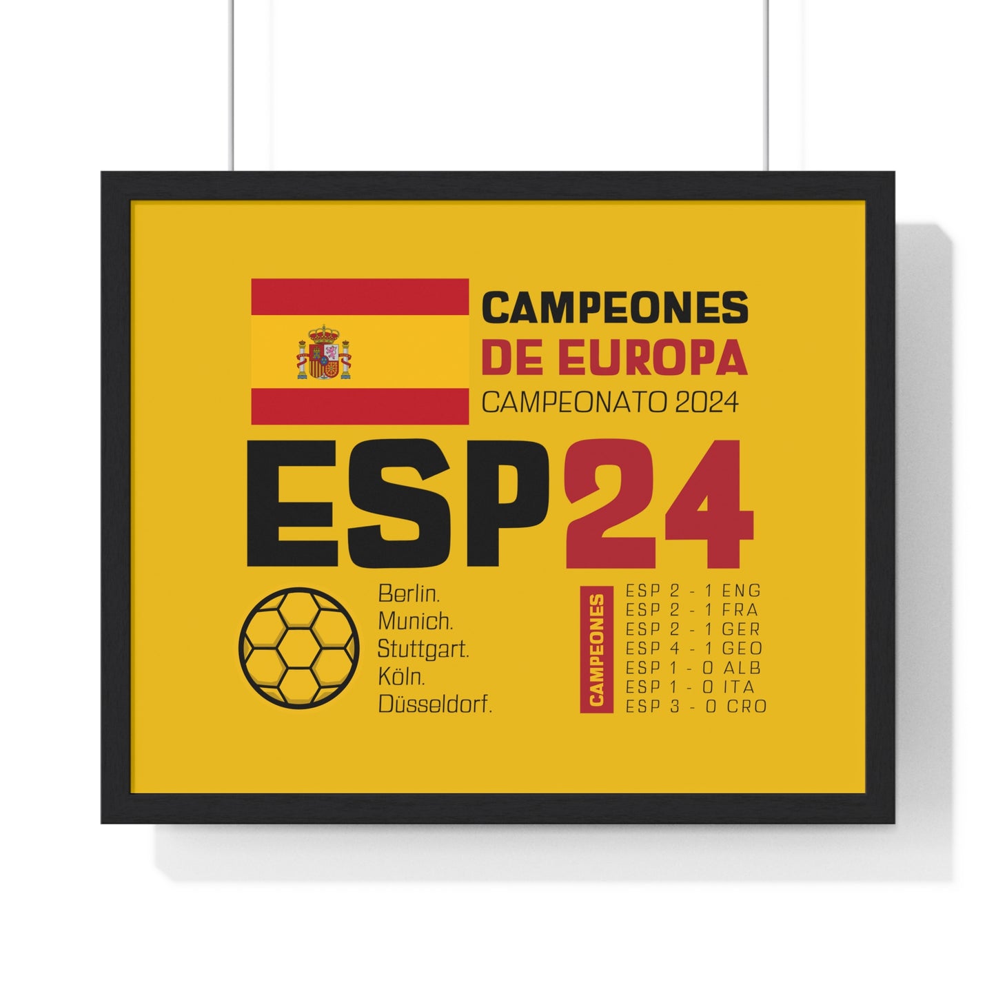 Spain's Euro Cup 2024 Victory - Celebratory Horizontal Framed Poster