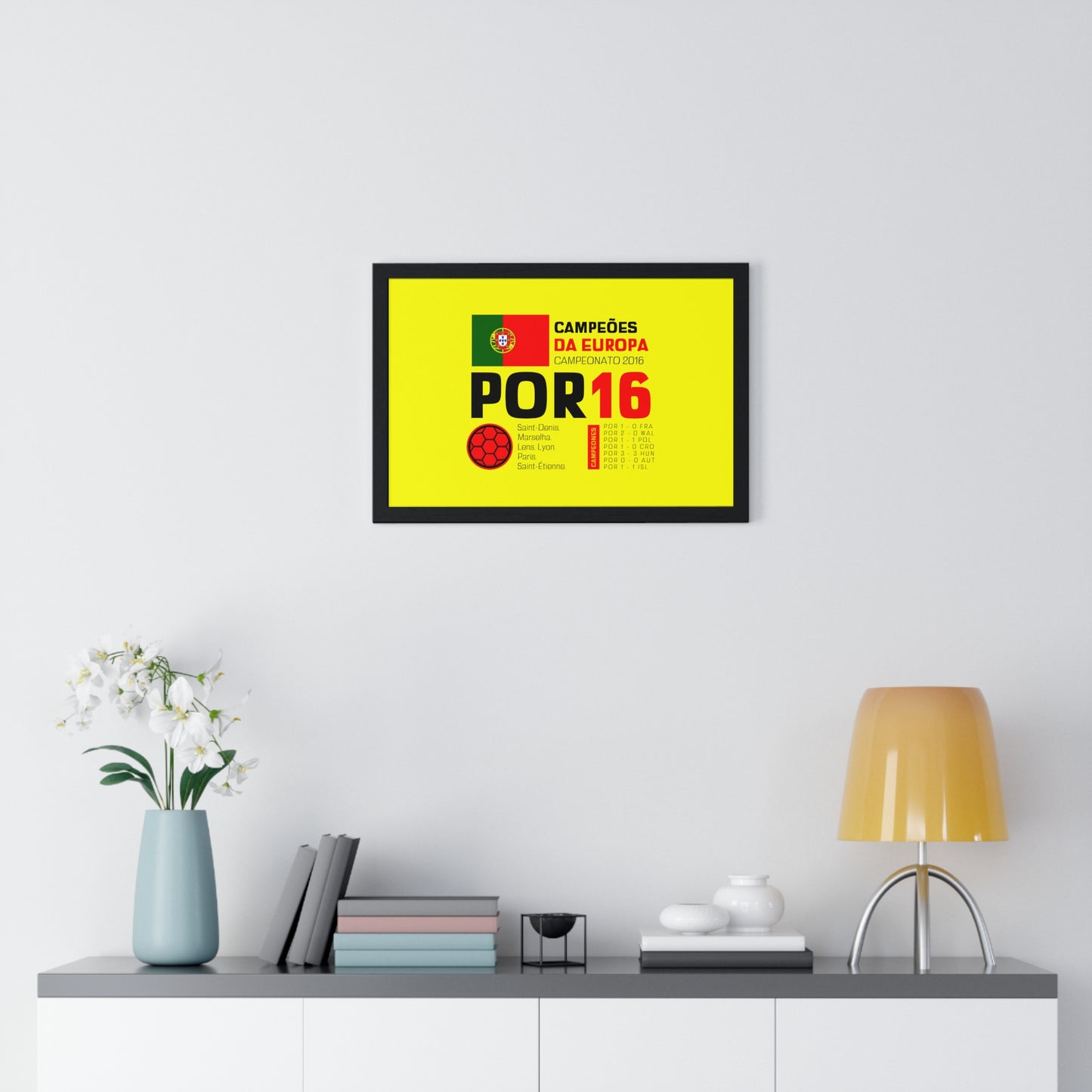 Portugal's 2016 Euro Cup Victory - Iconic Horizontal Framed Poster