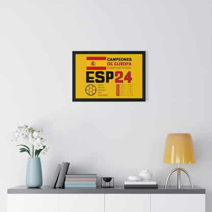 Spain's Euro Cup 2024 Victory - Celebratory Horizontal Framed Poster