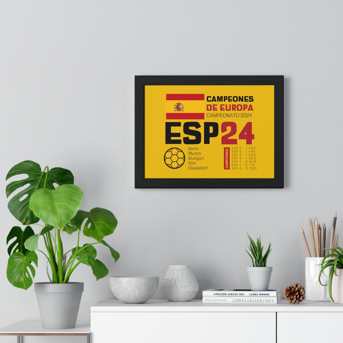 Spain's Euro Cup 2024 Victory - Celebratory Horizontal Framed Poster