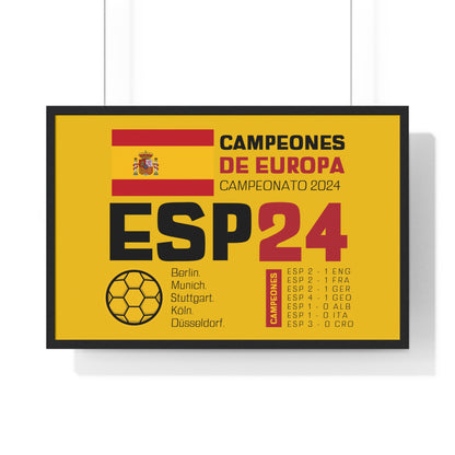 Spain's Euro Cup 2024 Victory - Celebratory Horizontal Framed Poster