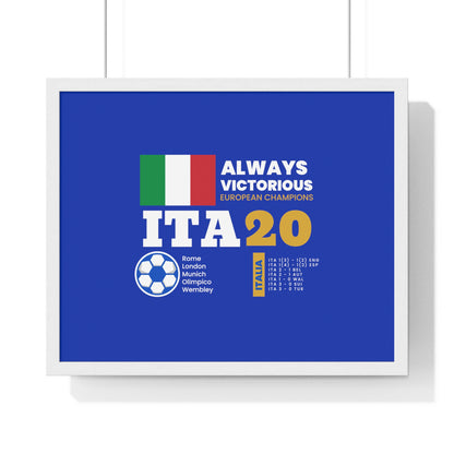 Triumph of Azzurri: Italy's 2020 Euro Cup Victory - Elegant Horizontal Framed Poster