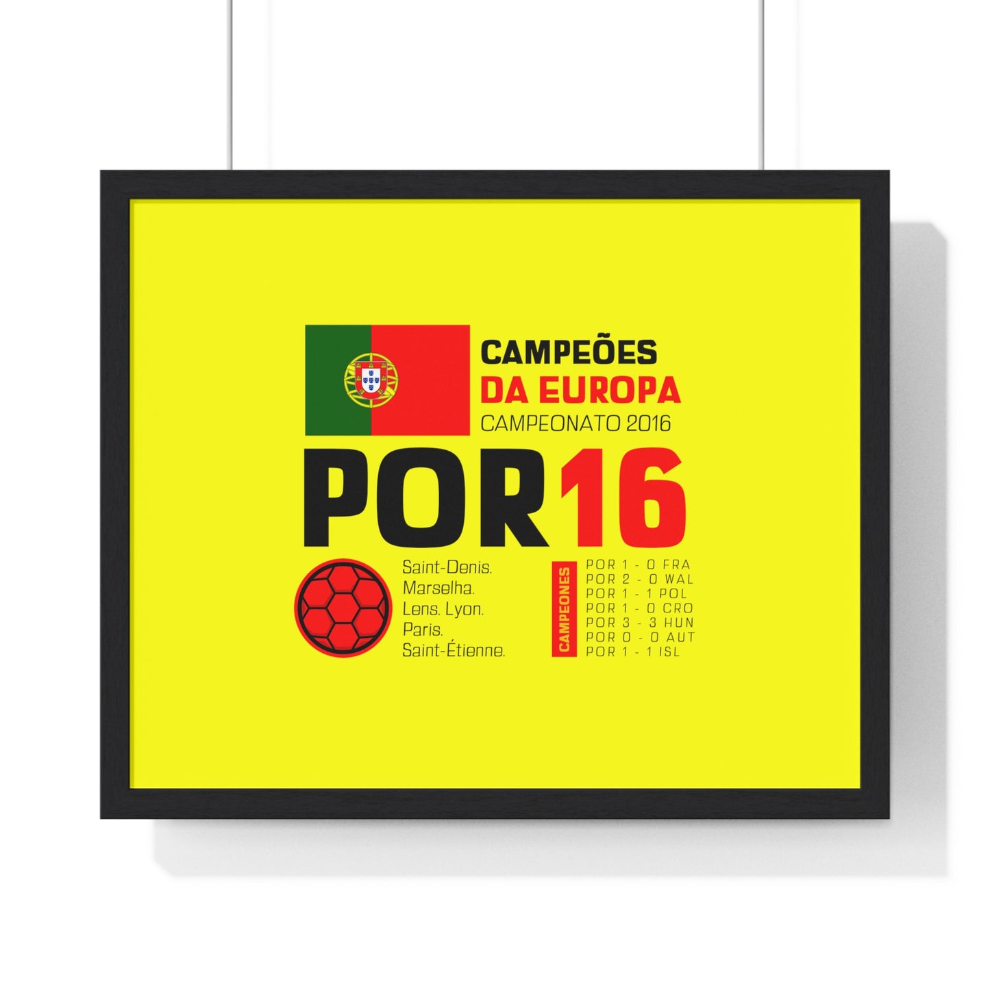 Portugal's 2016 Euro Cup Victory - Iconic Horizontal Framed Poster