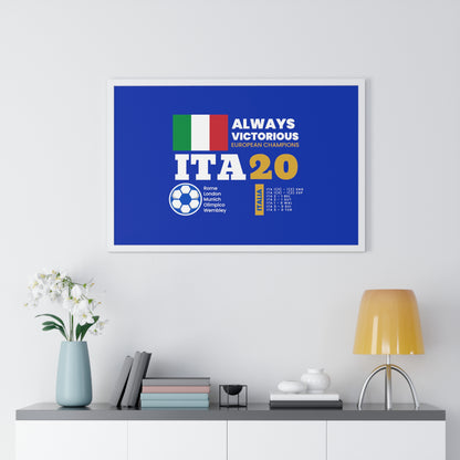 Triumph of Azzurri: Italy's 2020 Euro Cup Victory - Elegant Horizontal Framed Poster