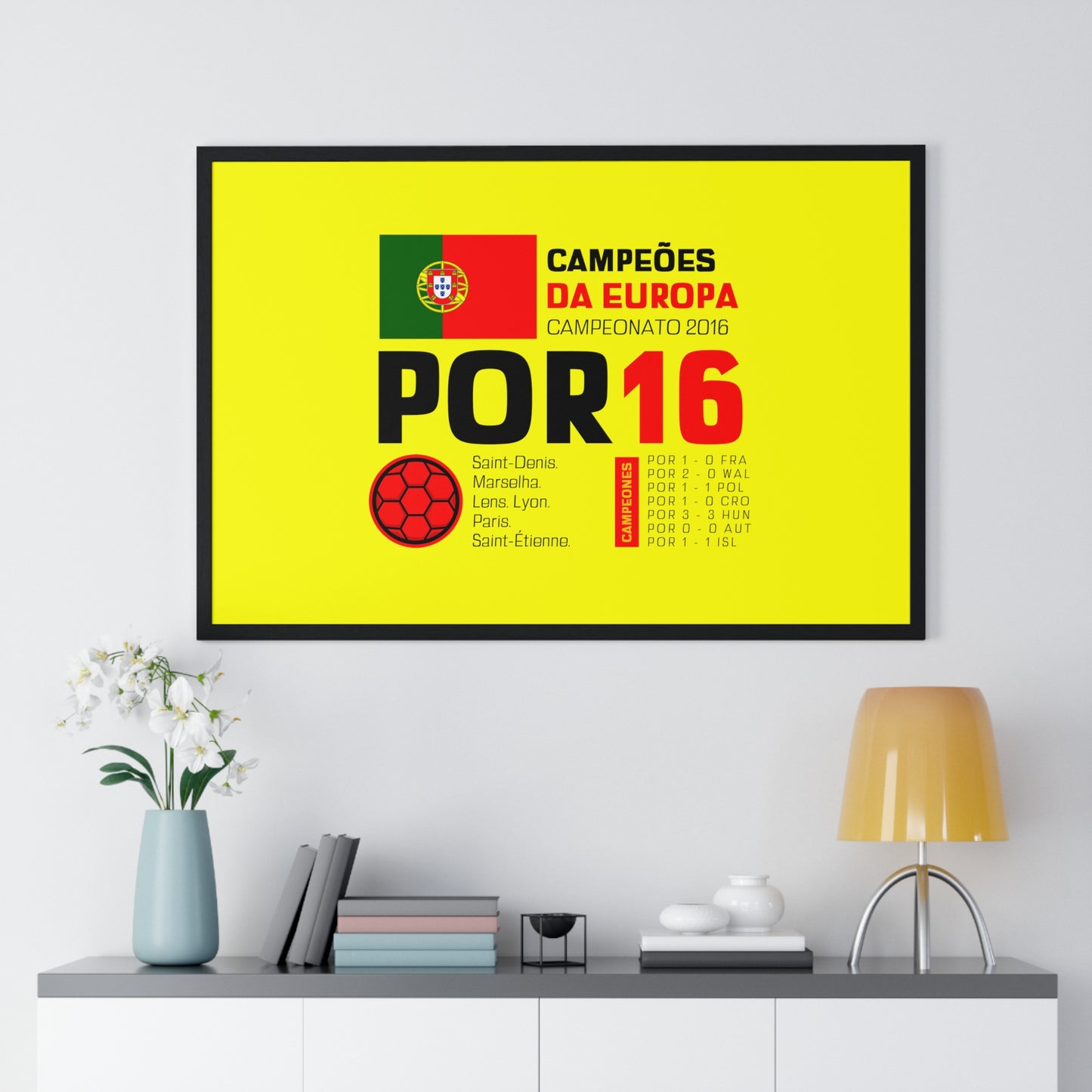 Portugal's 2016 Euro Cup Victory - Iconic Horizontal Framed Poster