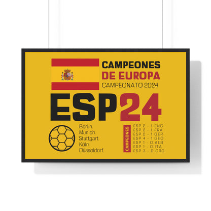 Spain's Euro Cup 2024 Victory - Celebratory Horizontal Framed Poster