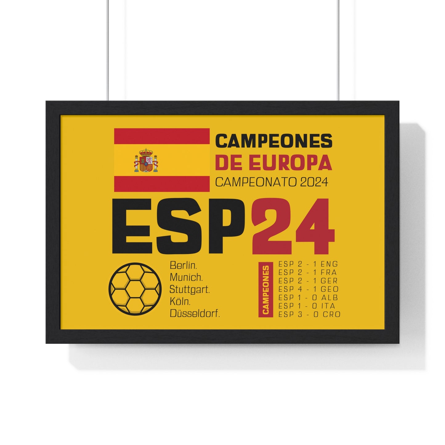 Spain's Euro Cup 2024 Victory - Celebratory Horizontal Framed Poster