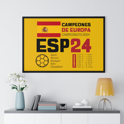 Spain's Euro Cup 2024 Victory - Celebratory Horizontal Framed Poster