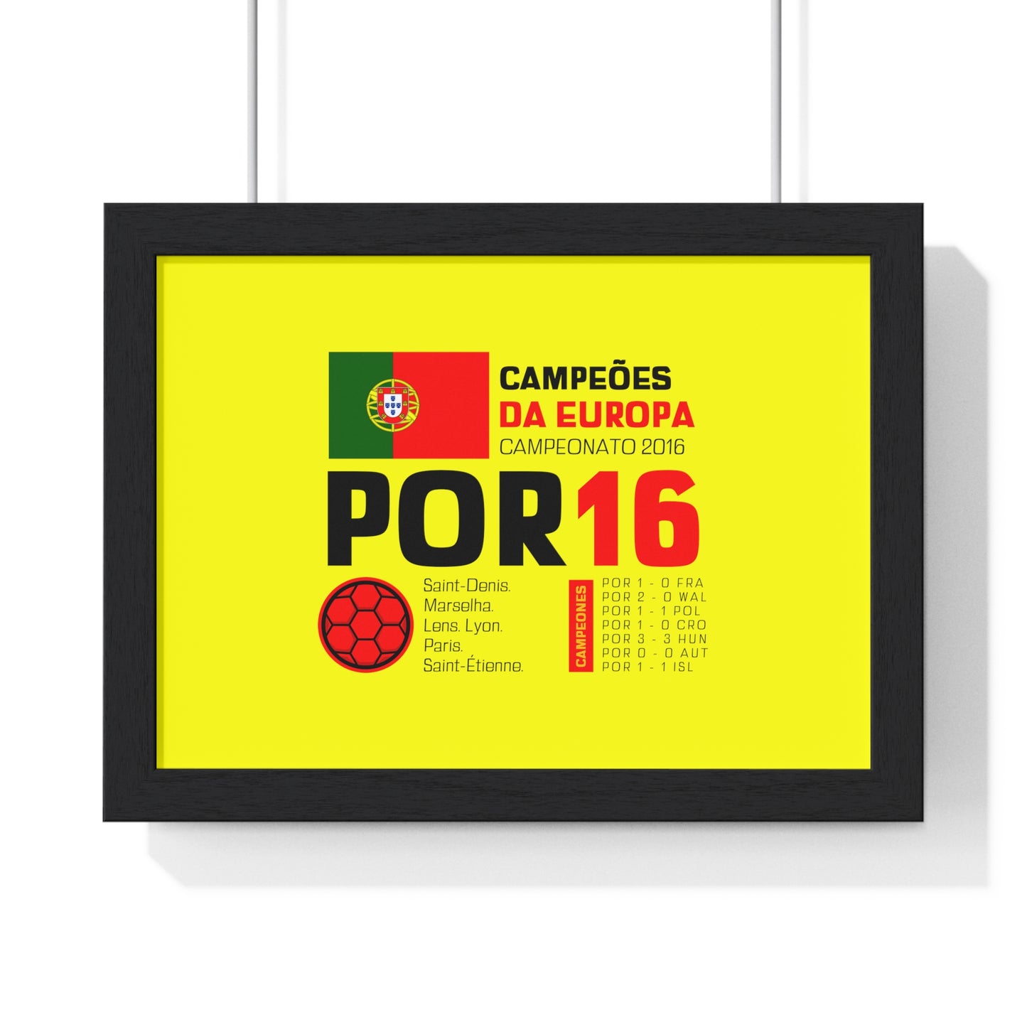 Portugal's 2016 Euro Cup Victory - Iconic Horizontal Framed Poster