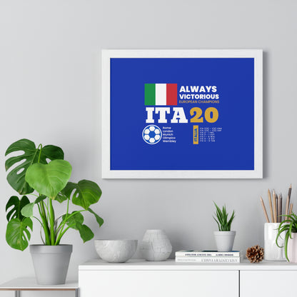 Triumph of Azzurri: Italy's 2020 Euro Cup Victory - Elegant Horizontal Framed Poster