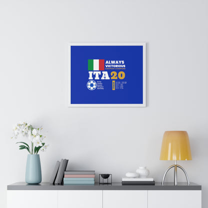 Triumph of Azzurri: Italy's 2020 Euro Cup Victory - Elegant Horizontal Framed Poster