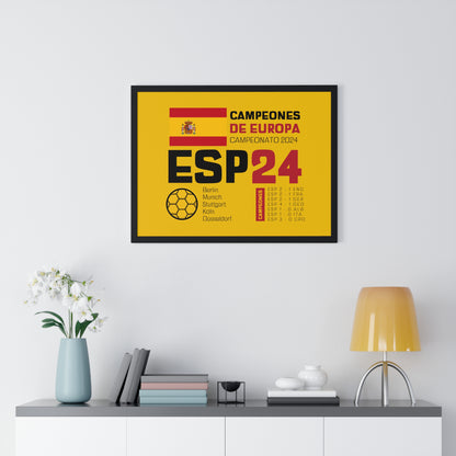 Spain's Euro Cup 2024 Victory - Celebratory Horizontal Framed Poster