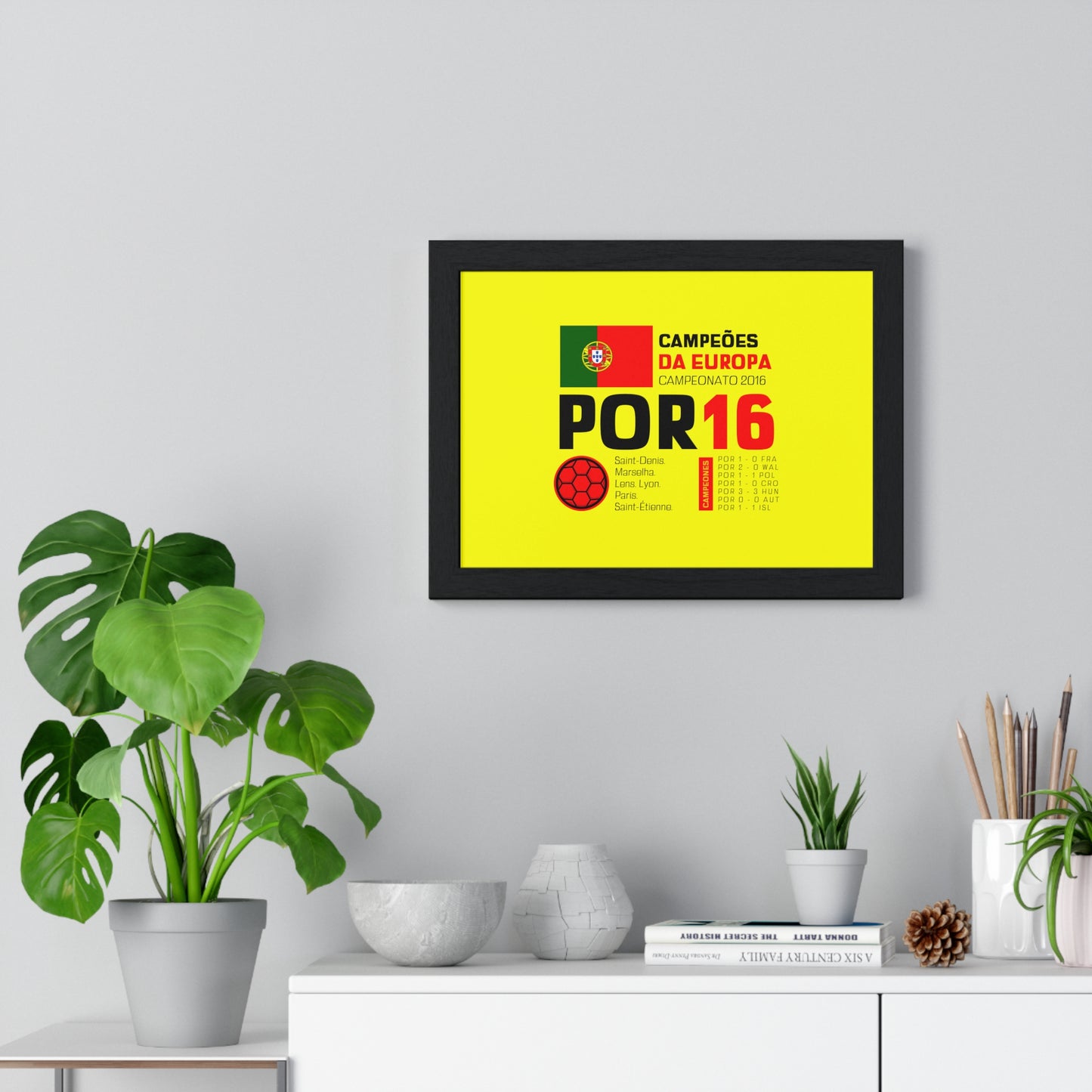 Portugal's 2016 Euro Cup Victory - Iconic Horizontal Framed Poster