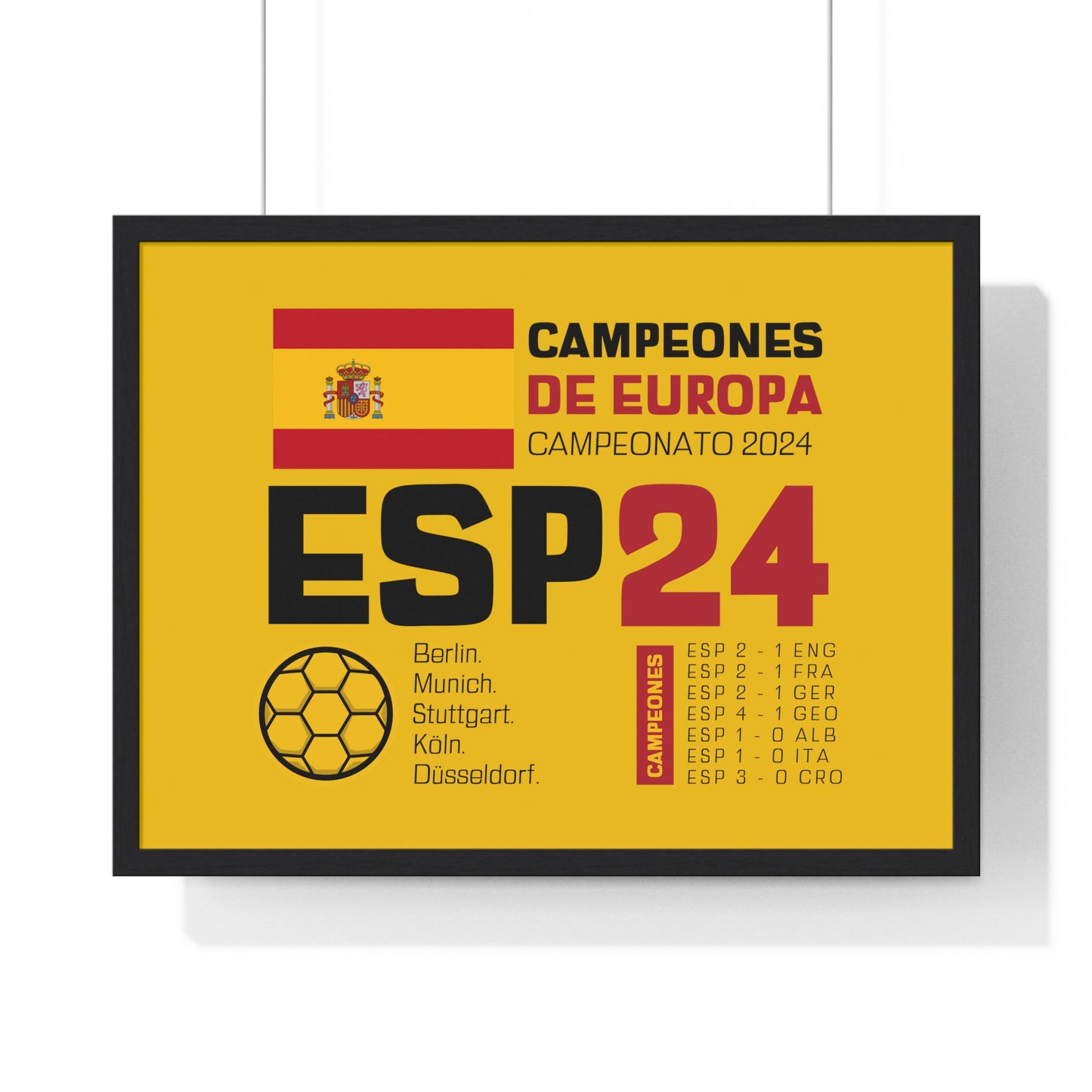 Spain's Euro Cup 2024 Victory - Celebratory Horizontal Framed Poster