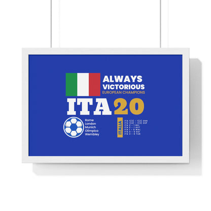 Triumph of Azzurri: Italy's 2020 Euro Cup Victory - Elegant Horizontal Framed Poster