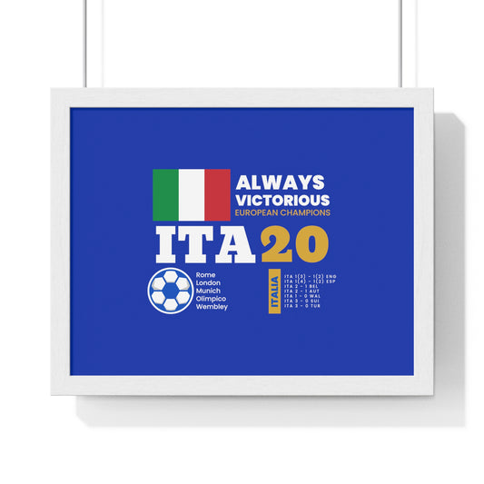 Triumph of Azzurri: Italy's 2020 Euro Cup Victory - Elegant Horizontal Framed Poster