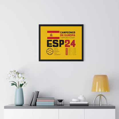 Spain's Euro Cup 2024 Victory - Celebratory Horizontal Framed Poster