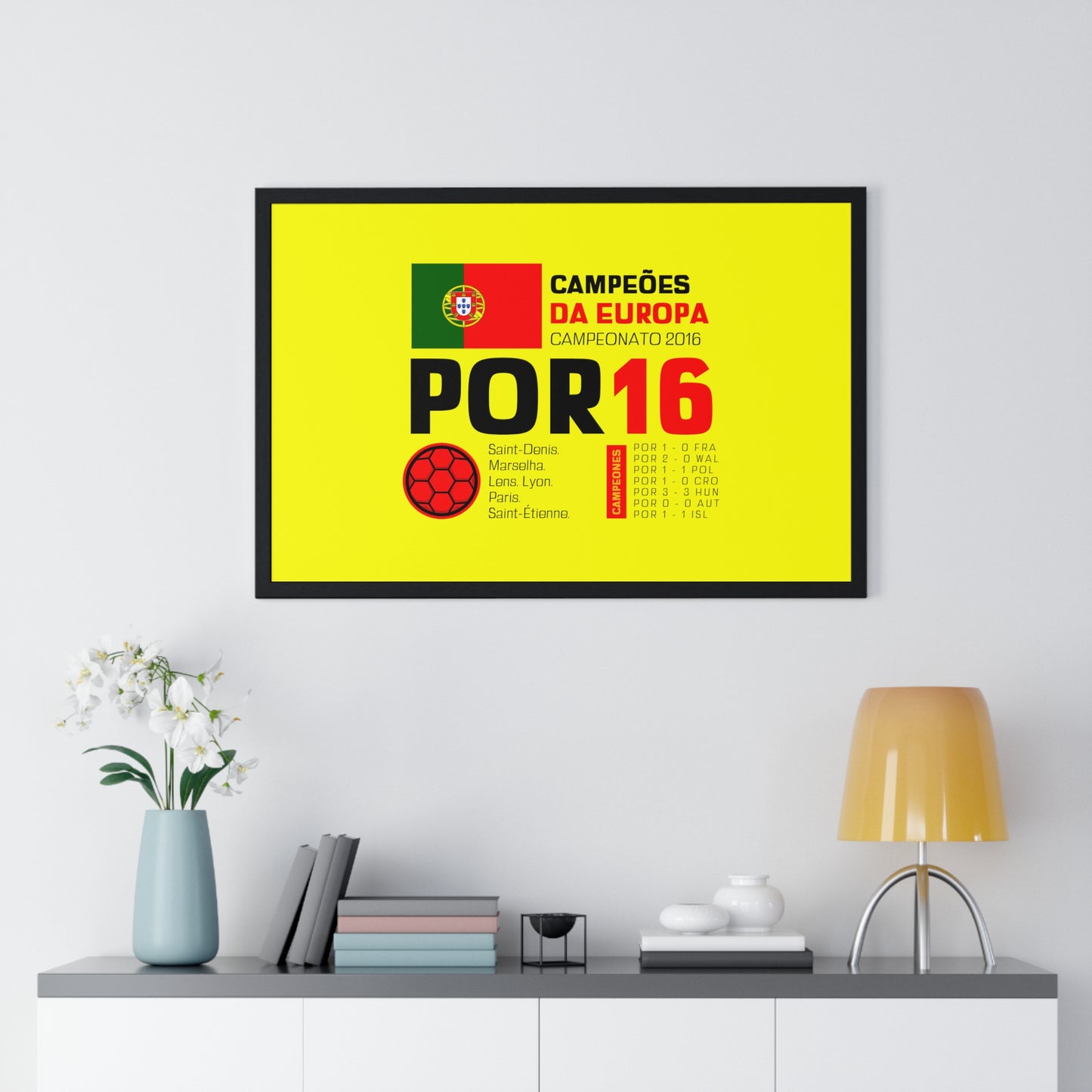 Portugal's 2016 Euro Cup Victory - Iconic Horizontal Framed Poster